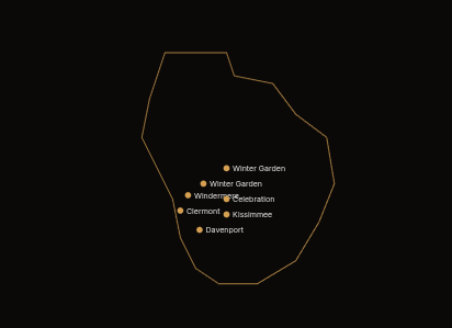 Map of Central Florida Service Areas